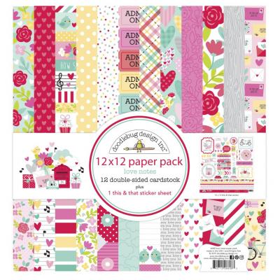 Doodlebug Love Notes Designpapier - Paper Pack